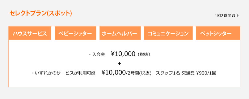 セレクトプラン（スポット）